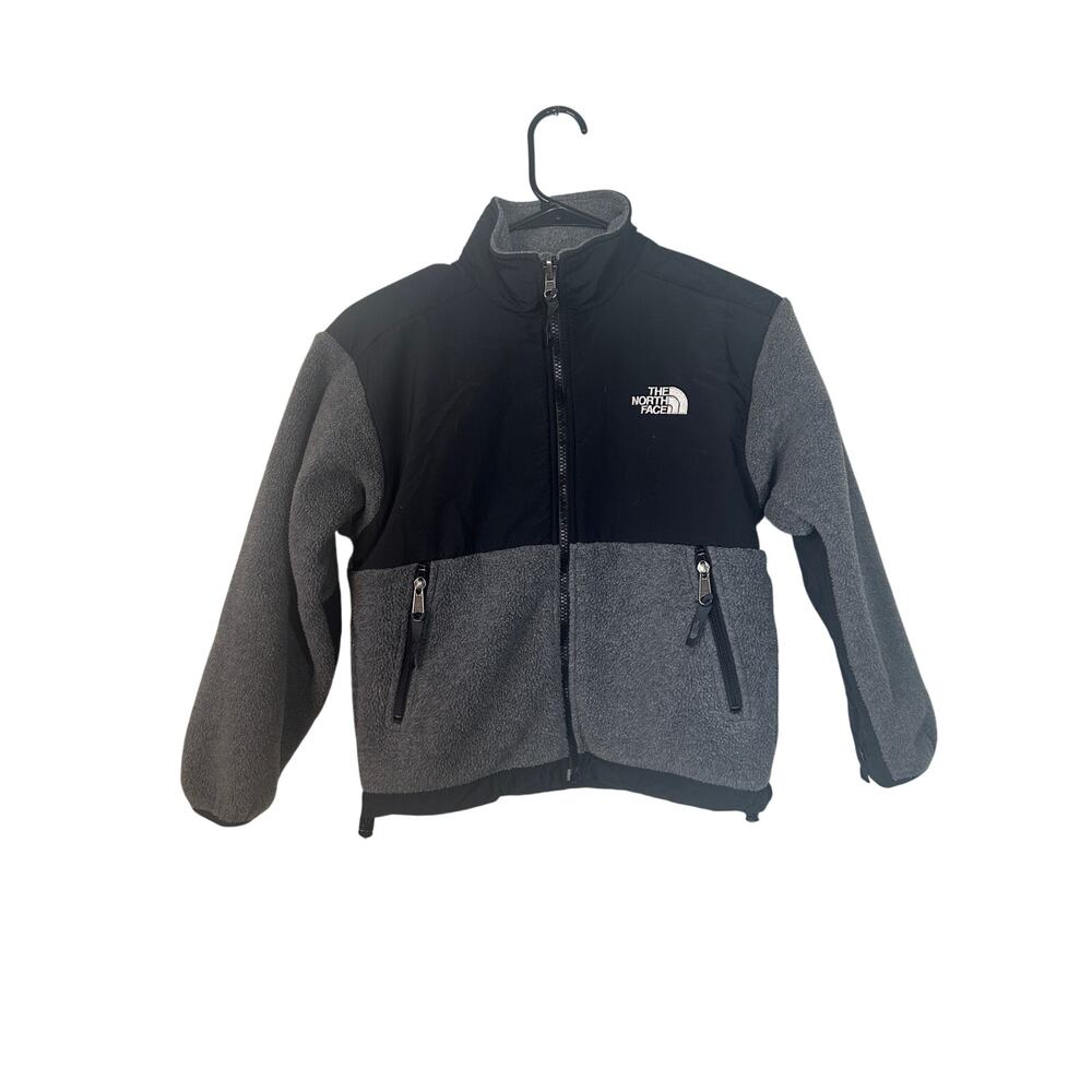 The North Face Black Gray Denali Fleece Jacket Boys Sz S